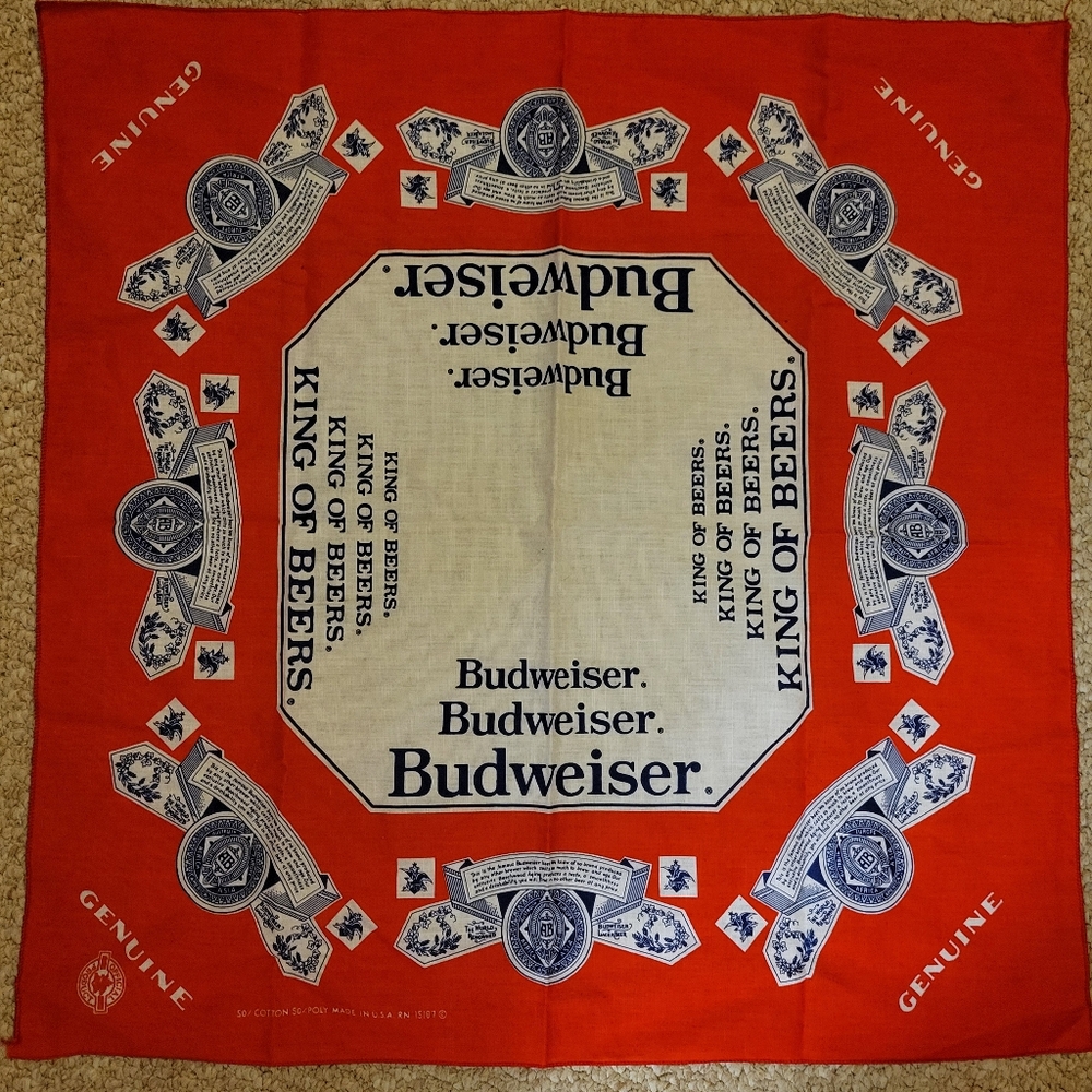 Retro Beer Bandanas ~ Michelob & Budweiser ~ GUC ~ Unisex ~ - Picture 2 of 13